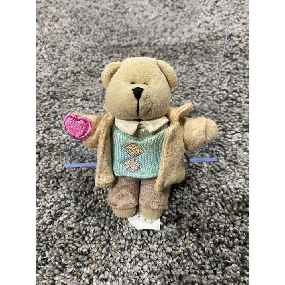 Starbucks Bearista Plush Bear 2006 Flower Tan Jacket Blue Sweater 45th Edition
